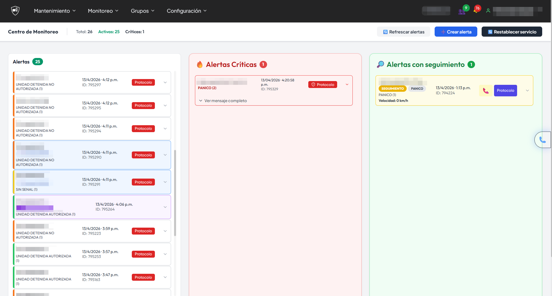 Sistema de alertas PXConnect